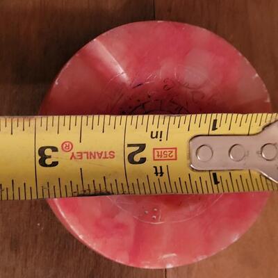 Lot 129: Vintage Red Marble Ashtray with Mayan Calendar