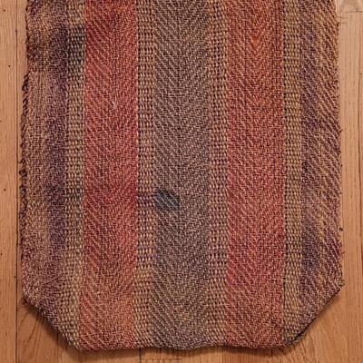 Lot 132: Vintage Red & Blue Woven Strip Tote