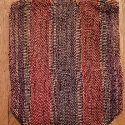 Lot 132: Vintage Red & Blue Woven Strip Tote