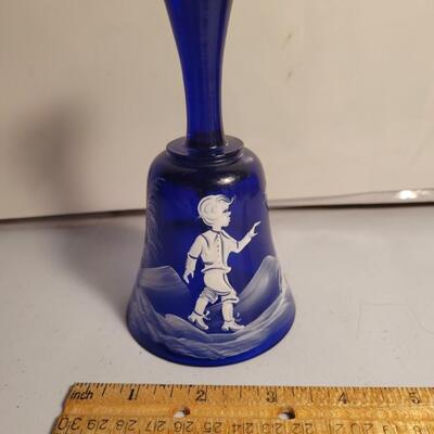 Fenton cobalt blue glass bell