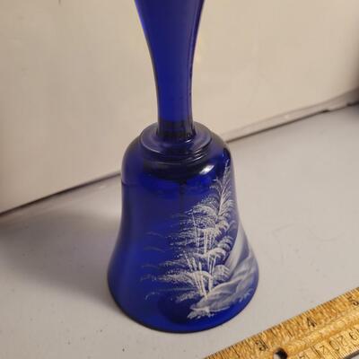Fenton cobalt blue glass bell