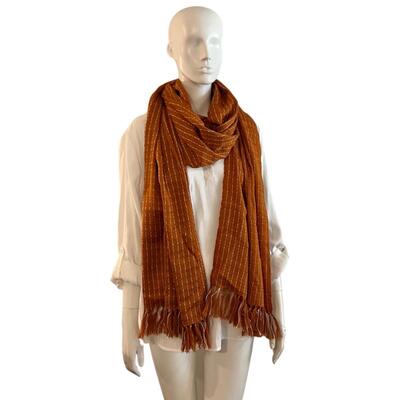 Pair (2) ~ Black & Burnt Orange Scarves