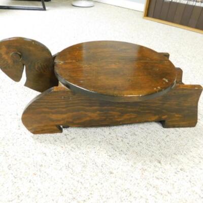 Hand Crafted Solid Wood Turtle Plant Stand