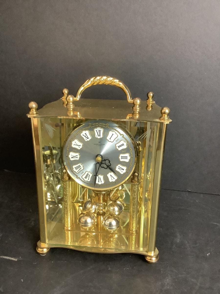E 709 Vintage Hamilton Carriage Style Clock ( battery operated