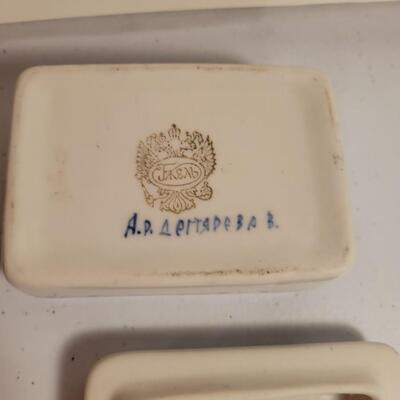 Russian ceramic trinket Box