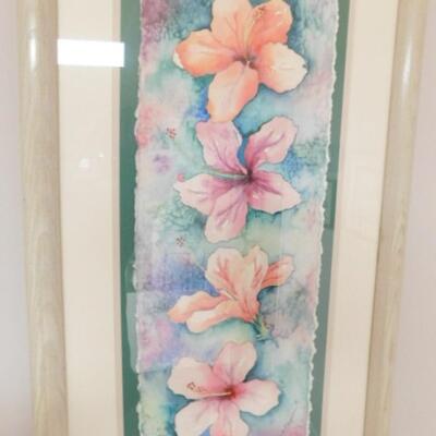 Original Watercolor Framed Art 'Hibiscus' by Marcy R. Chapman