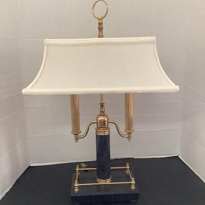 D - 716 House of Troy Black Marble Base Brass Desk Lamp