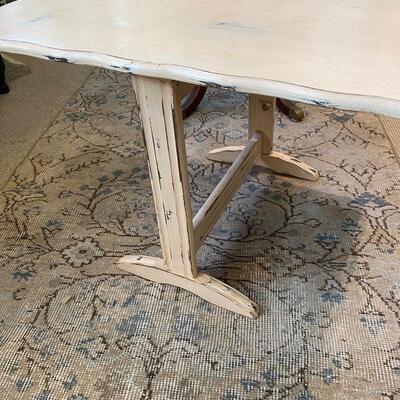 Occasional pedestal folding table, painted & distressed