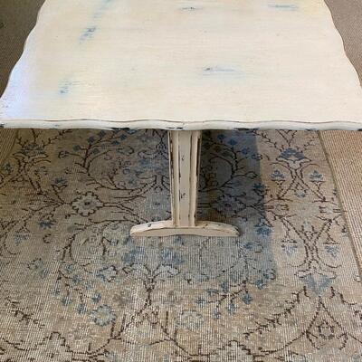 Occasional pedestal folding table, painted & distressed
