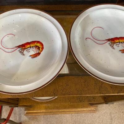 Vintage D H Holmes shrimp plates â€“ two