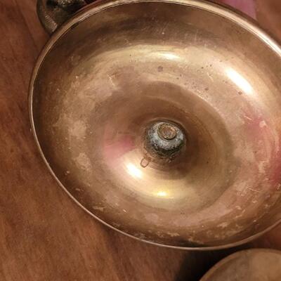 Lot 134: Set of Antique Brass Candleholders