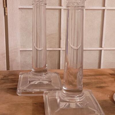 Lot 135: (2) Sets of Glass Candleholders