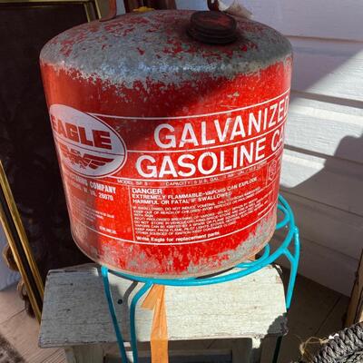 Vintage Eagle galvanized gasoline can
