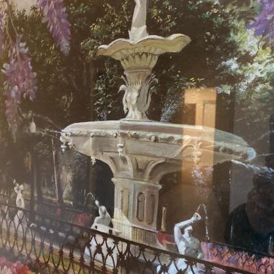 Print of Fountain Signed G. Myrick