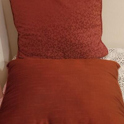 Lot 154: (2) Dark Red Decorative Pillows