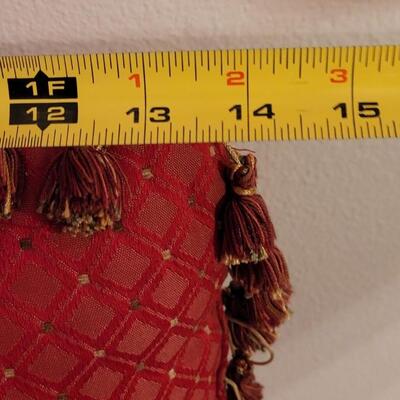 Lot 158: Red Decorative Pillows with Tassels