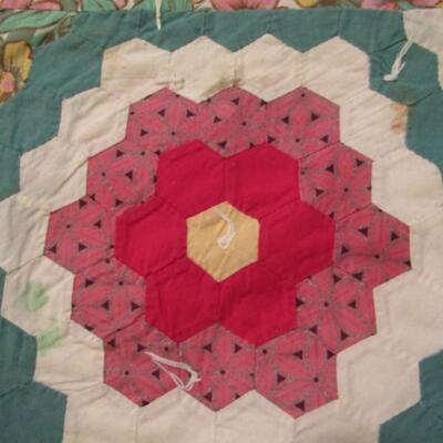 Handmade Quilt- Honeycomb Pattern- Approx 40