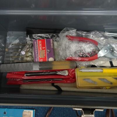 LOT 436  DRILL, TOOL BOX AND MISC I