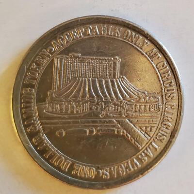 Vintage Las Vegas Nevada Casino Gambling Hotel Circus Circus One Dollar Gaming Token Coin Free Shipping Bid or Buy Now