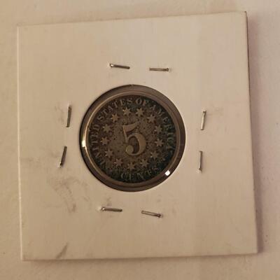 Old 1873 Shield Nickel Post Civil War Coin Free Shipping Bid or Buy Now