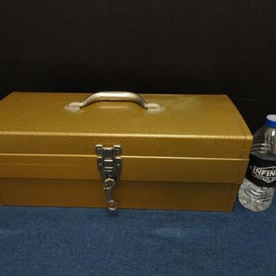 LOT 438  TOOL BOX, TOOLS AND WRENCHES