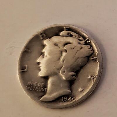 Old 1940 World War 2 Silver Mercury Dime Bid or Buy Now Free Shipping