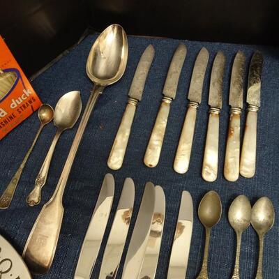 LOT 442  DECORATIVE PLATES AND FLATWARE