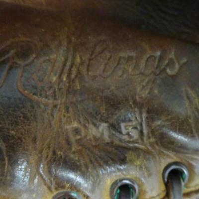 LOT 445  TWO BASEBALL GLOVES, BINOCULARS AND BIKE PUMP