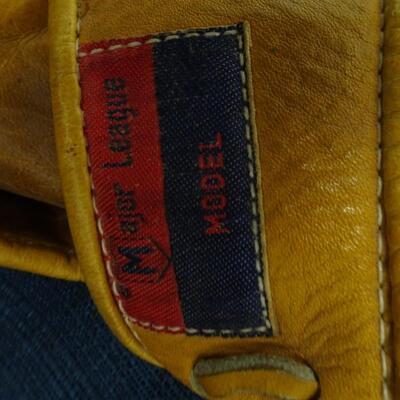 LOT 445  TWO BASEBALL GLOVES, BINOCULARS AND BIKE PUMP