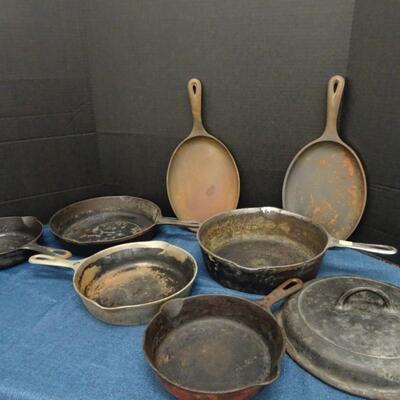 LOT 449  CAST IRON PANS