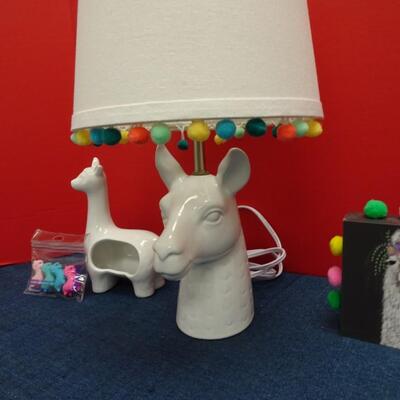 LOT 500  LLAMA LAMP AND LLAMA ITEMS