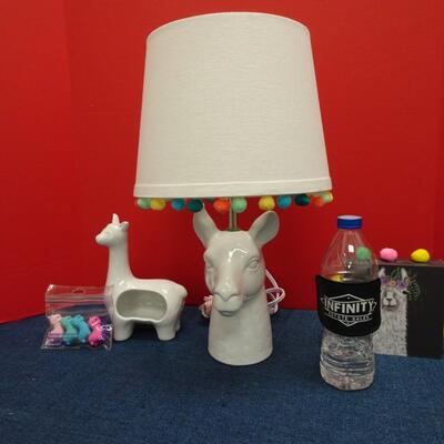 LOT 500  LLAMA LAMP AND LLAMA ITEMS