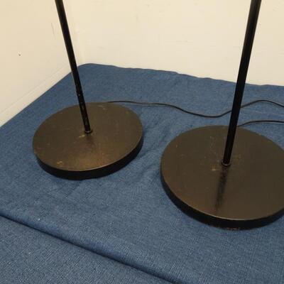 LOT 513  TWO FLOOR LAMPS. WITH METAL BASE