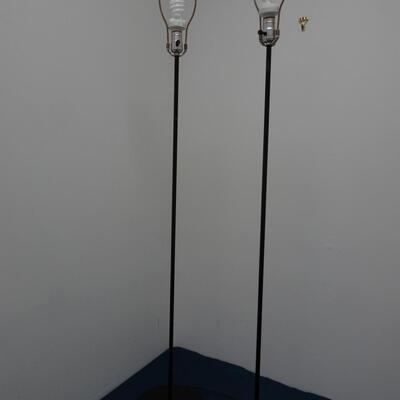 LOT 513  TWO FLOOR LAMPS. WITH METAL BASE