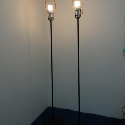 LOT 513  TWO FLOOR LAMPS. WITH METAL BASE