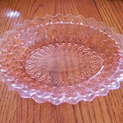 LOT 216  PINK DEPRESSION GLASS DISH