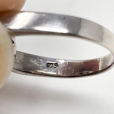 BLACK ONYX & 925 STERLING SILVER HEART RING - SIZE 6.5