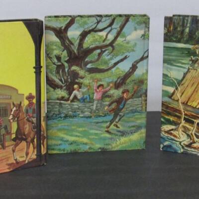 3 Kid's Vintage Books: Huckelberry Finn, Little Men, Maverick, 1950's