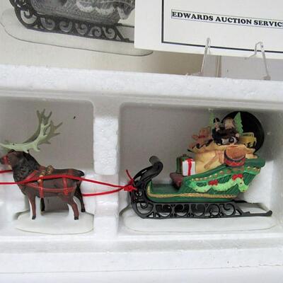 Dept 56 Sleigh and Eight Tiny Reindeer Set