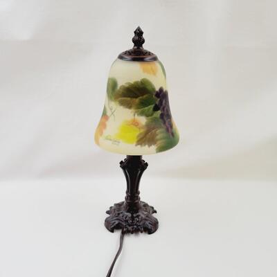 HAND PAINTED GLYNDA TURLEY REVERSE GLASS TABLE / DESK LAMP