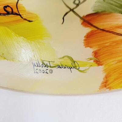 HAND PAINTED GLYNDA TURLEY REVERSE GLASS TABLE / DESK LAMP