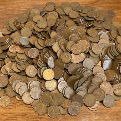Estate Collection of 500 Wheat Pennies Many Early Dates Brilliant Uncirculated to Good Condition