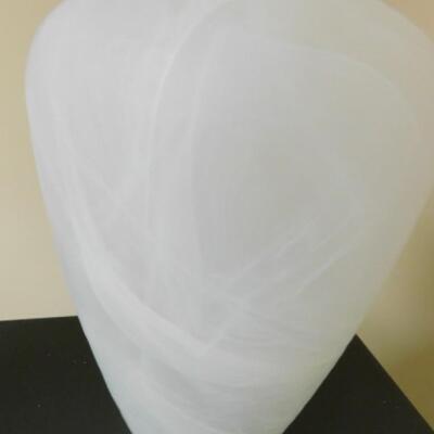 Vintage White Frosted Swirl Glass Vase