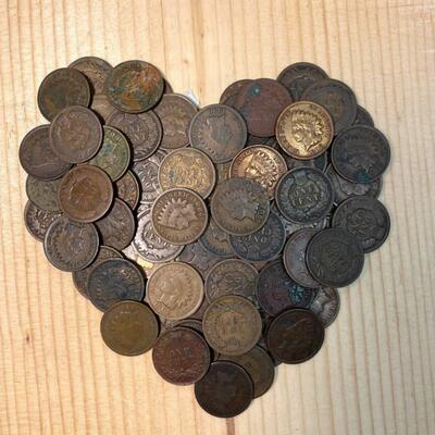 Collection of 100 Indian Head Pennies Many 1800's Dates Brilliant Uncirculated to Good Condition