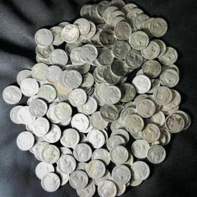 Collection of 100 full date buffalo nickel coins Good to XF Condition