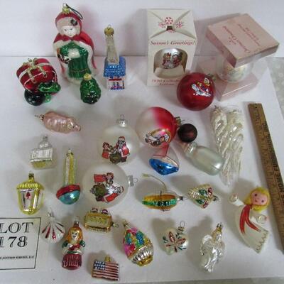 Large Lot of Glass Christmas Ornaments