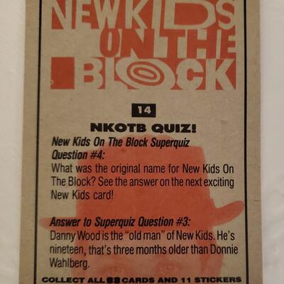 Vintage New Kids on the Block Trading Card