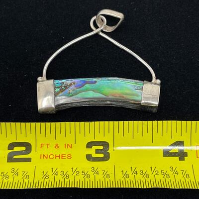 ABALONE & 925 STERLING SILVER NECKLACE PENDANT