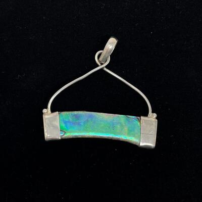 ABALONE & 925 STERLING SILVER NECKLACE PENDANT