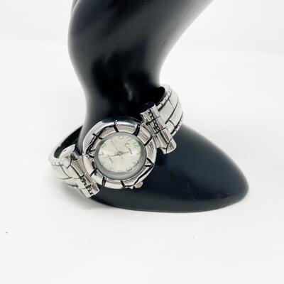E-TIME SILVER TONED CUFF BRACELET - WORKS